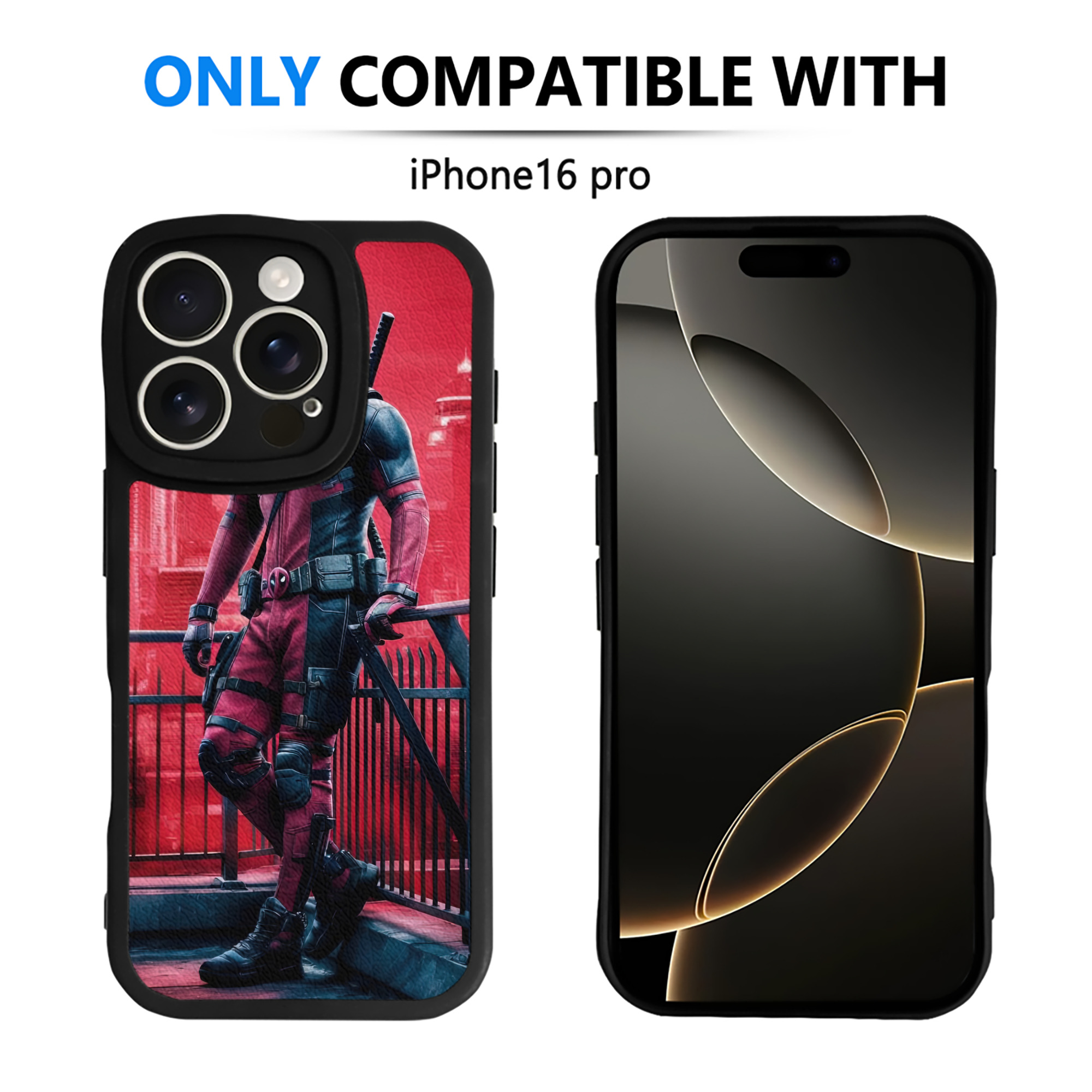 （画像用） Deadpool デッドプール 【iPhone 16シリーズ対応】シリコンスマホケース（レザー調） 材質：シリコン